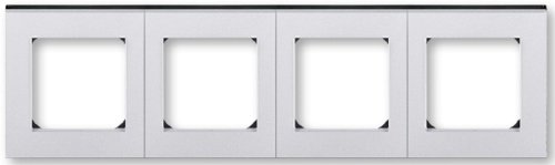 Рамка универсальная ABB EPJ Levit 4-м. серебро/дымчатый чёрный картинка